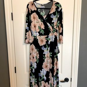 Pinkblush maxi maternity navy floral dress